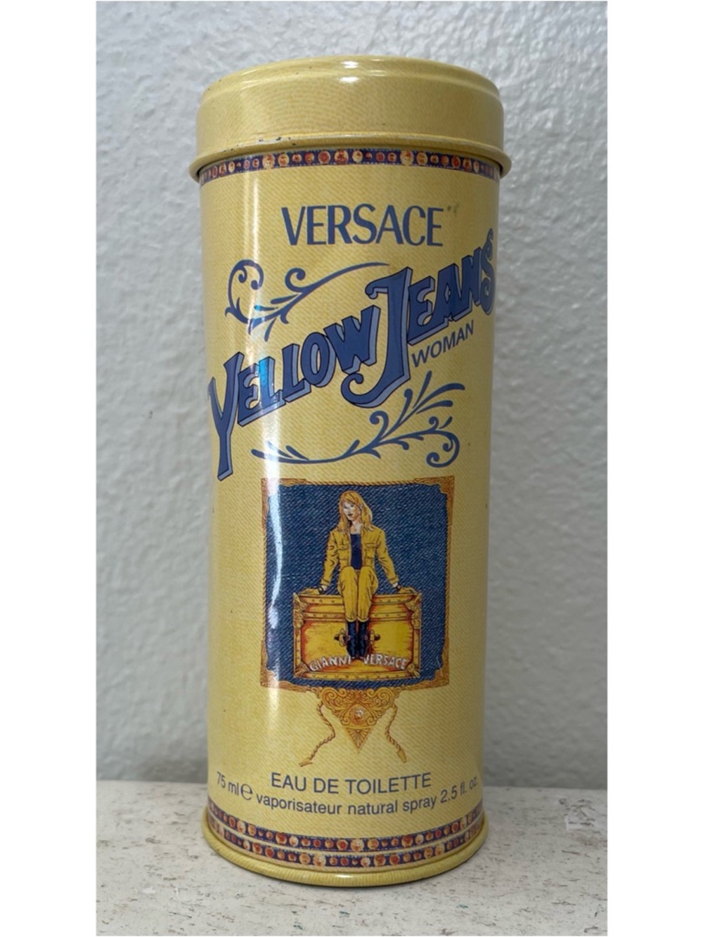 Vintage 1996 Versace Yellow Jeans Perfume Tin